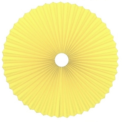 Rosette plisse til loft gul Ø45 med ledning
